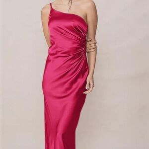 Revelry Jade Satin dress- Size 4 Hot Pink